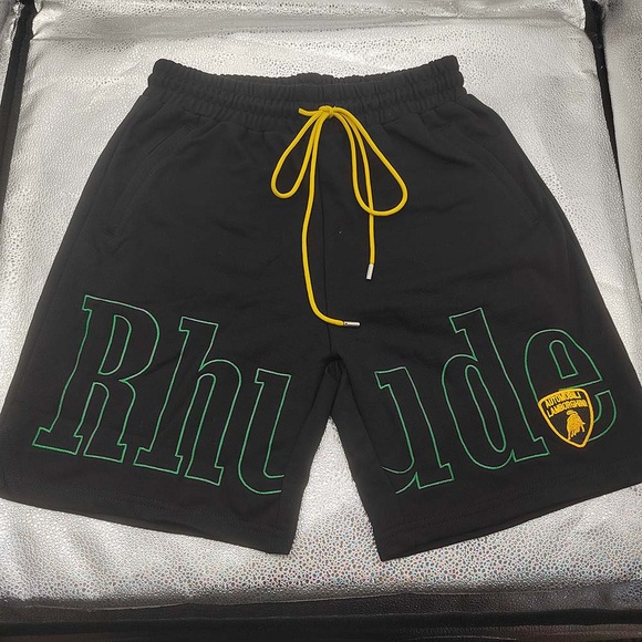 Rhude Other - Rhude x Lamborghini Logo Emboiered Black Shorts